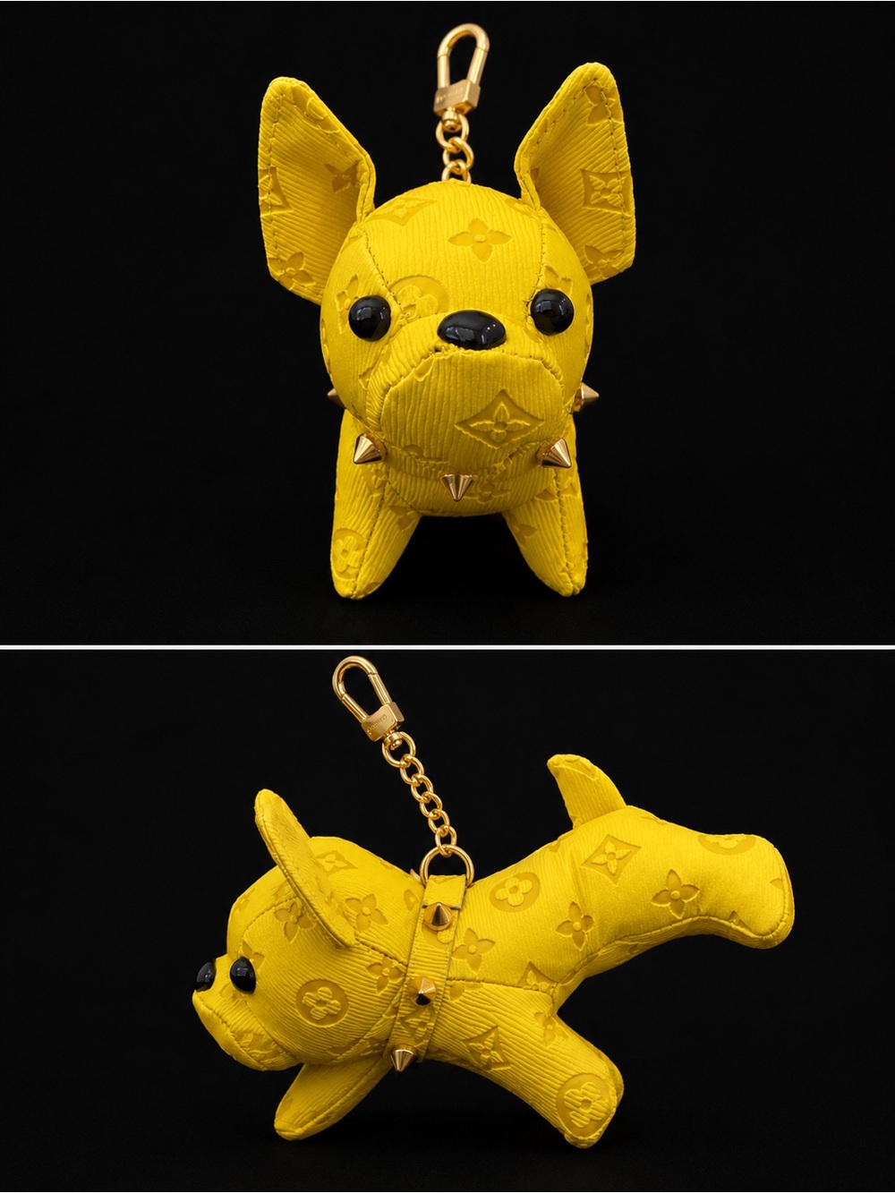 Yellow Louis Vuitton Inspired Dog Keychain Charm